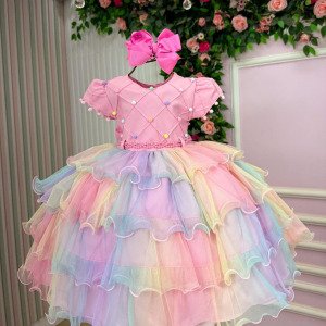 Vestido Menina Bonita Arco iris Aurora – Candy